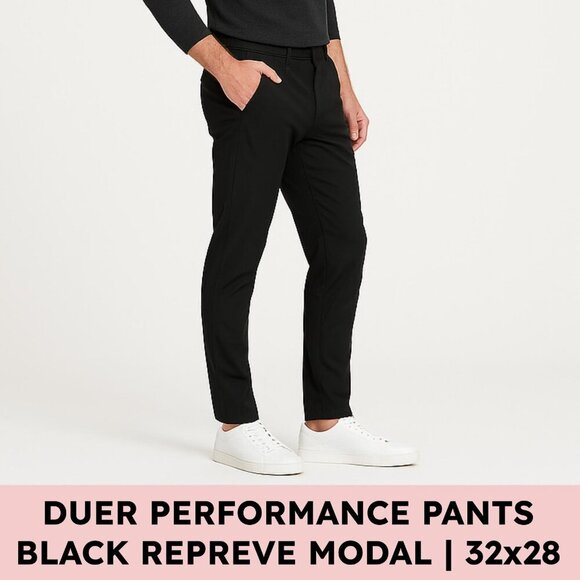 DU/ER Other - DUER Performance Slim Pants Repreve Modal Stretch Black Techwear 32x28 Gorpcore